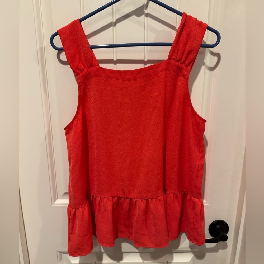 Loft peplum orange/red top